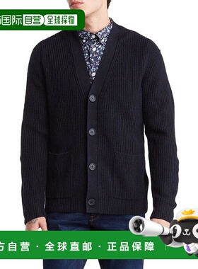 【美国直邮】SLATE STONE 烤面包色罗纹羊毛混纺开衫针织衫 男装