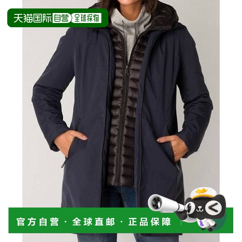 自营yestDouble Front Padded Coat In Navy Blue - navy blue 美