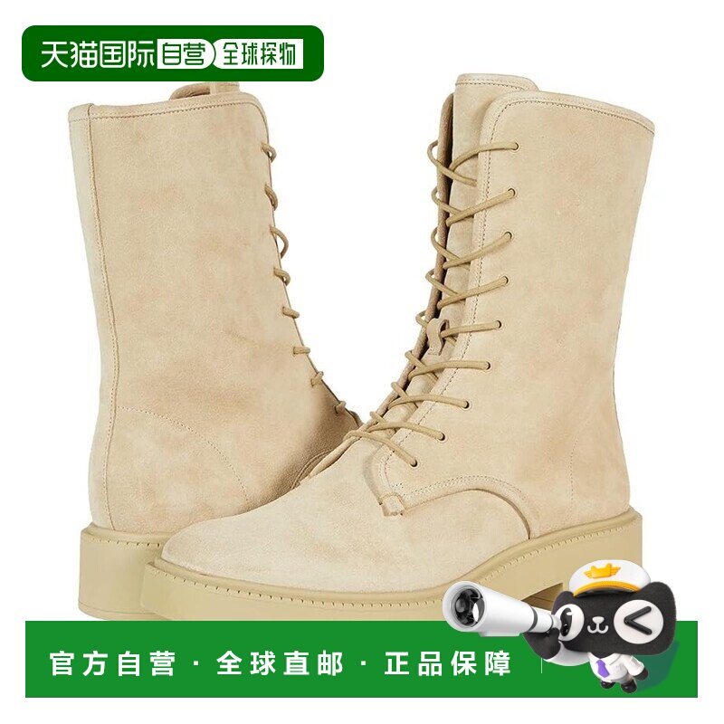 自营Vince Kady蕾丝战斗靴女式Doe皮革侧拉链圆头JOBB868-棕色 美