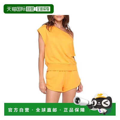 自营 Spiritual Gangster La Vida女式黄色露肩运动衫BUU248-黄色