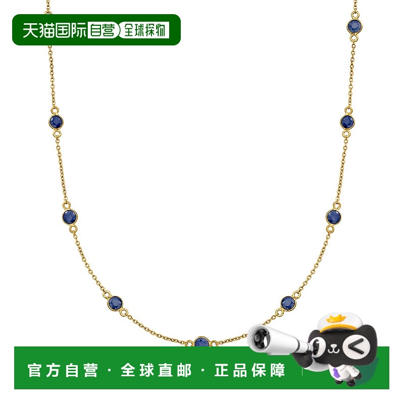 自营ross-simonsRoss Simons蓝宝石车站项链,18K金镀银,16英寸