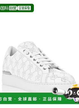 自营philipp plein低帮运动鞋Carson Monogram表带-白色 美国奥莱