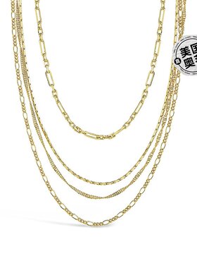 sterling foreverMulti Chain Layered Necklace - gold 【美国奥