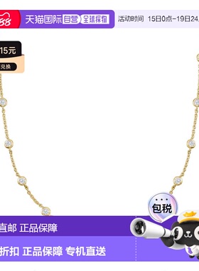 自营Ross-Simons CZ Station Necklace in 18kt Yellow Gold Over