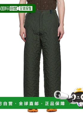 1h可退 香港直邮潮奢 Robyn Lynch 男士 绿色绗缝长裤 AW23RLTRS0