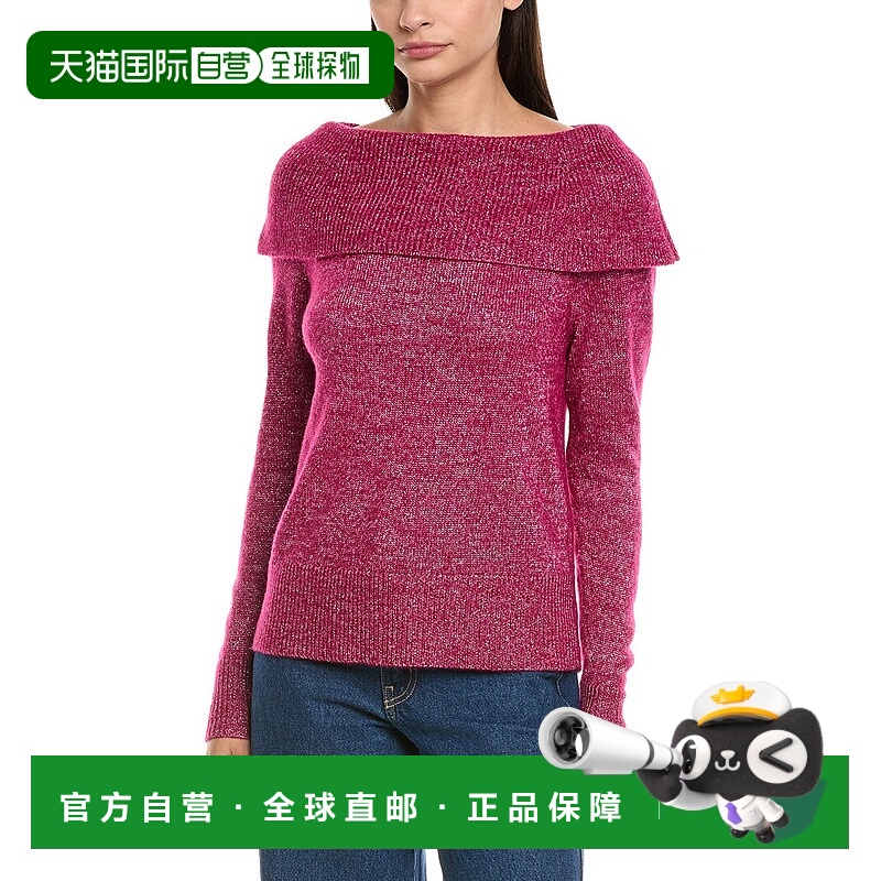 自营PAIGE Metallic Izabella Wool-Blend Sweater - pink 美国奥