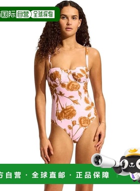 自营Women's Seafolly Rococo Ruched One Piece Blossom Floral