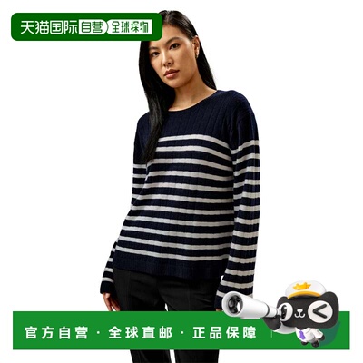 自营lilysilkDrop-Shoulder Striped Cashmere Sweater for Women