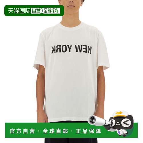 自营helmut langBold Graphic Logo T-Shirt - white 美国奥莱直