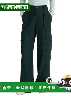 自营Vince Flannel Wide Leg Raver Wool-Blend Pant - blue 美国