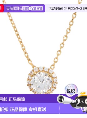 自营Adornia水晶光环项链金色水晶女士夏季透亮 美国奥莱直发吊坠