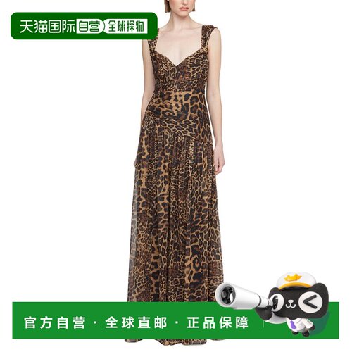 自营Halston Claudia Chiffon Gown - leopard 美国奥莱直发吊带