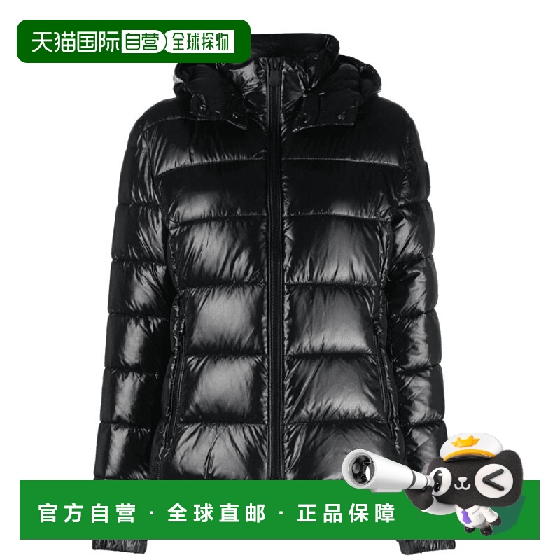 自营Save The Duck 女款 Cosmary 黑色可拆卸连帽羽绒夹克 - 黑色