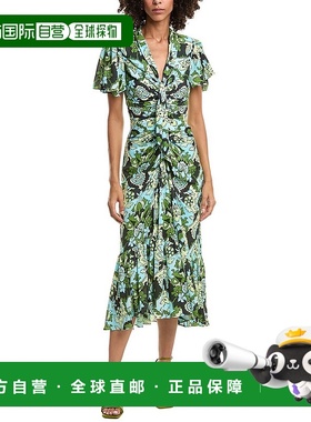 自营cinq a sept五到七Damask Peeta连衣裙-蓝色 美国奥莱直发