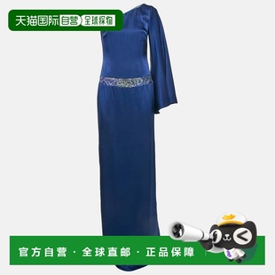 自营Nicole Miller Blue Sequin Embellished Satin Silk One Sho