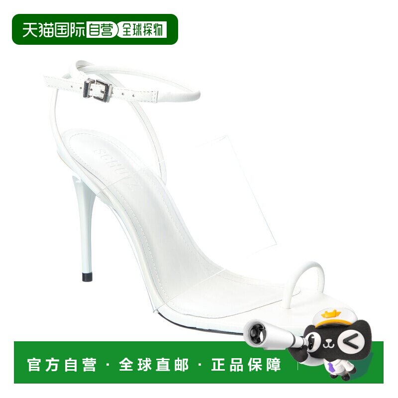 自营Schutz Astra Leather Sandal - white 美国奥莱直发高跟凉鞋图片