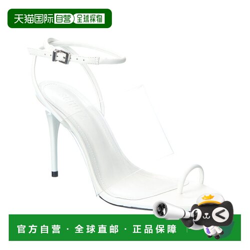 自营Schutz Astra Leather Sandal - white 美国奥莱直发高跟凉鞋