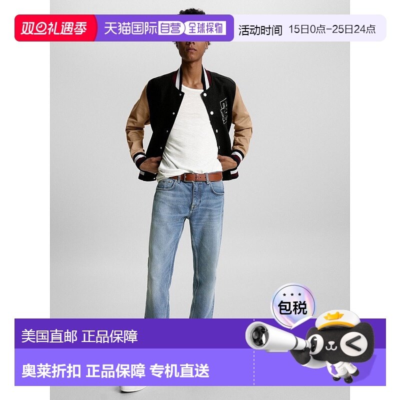 自营Tommy Hilfiger MW31194男式牛仔裤蓝色牛仔棉直筒5口袋MCWW1