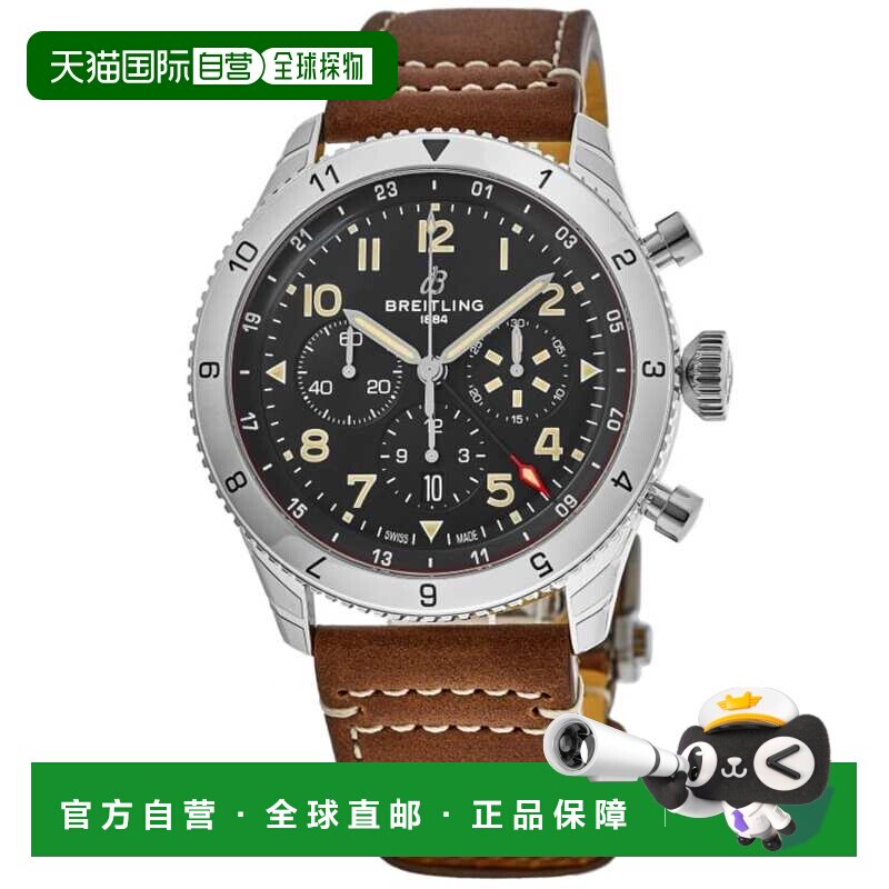 自营Breitling Super Avi B04计时码表GMT 46 P-51野马黑色表盘皮