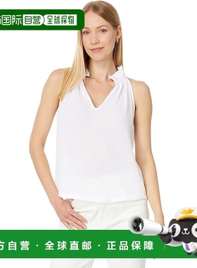 自营 Michael Stars Viola背心女式白色褶边细节分领BUU1128-白色