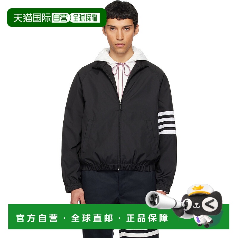 香港直邮潮奢 Thom Browne 汤姆 布朗 男士 黑色 Shiny Ripstop R