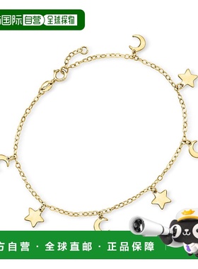 自营 RS Pure by Ross-Simons 意大利 14kt 黄金月亮和星星手链 -