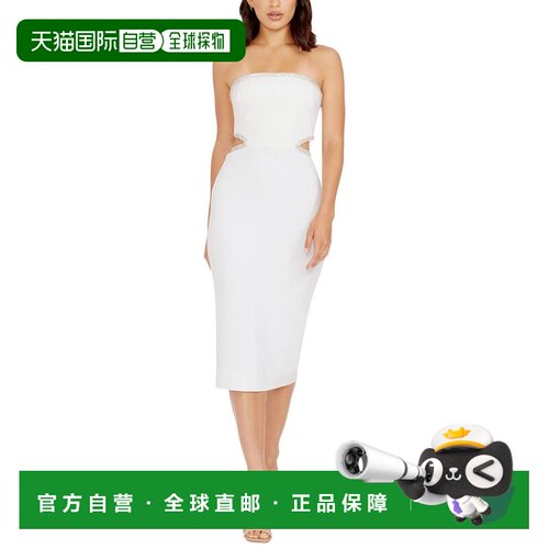 自营Dress The Population Ari Midi Dress - white 美国奥莱直发