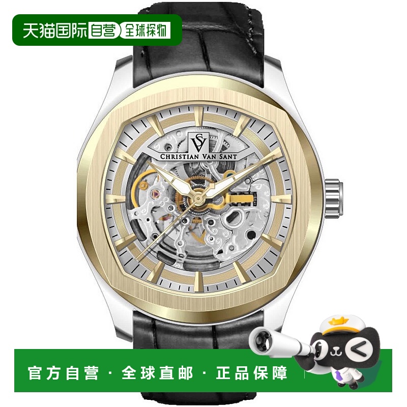 自营Christian Van Sant男式罗密欧金色表盘手表-金色 美国奥莱直