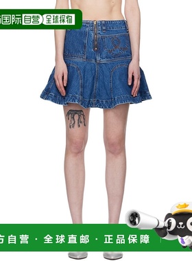 1h可退 香港直邮潮奢 Edward Cuming 女士 蓝色 Godet 牛仔短裙 S