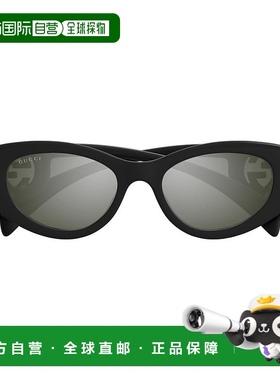 1h可退 香港直邮潮奢 Gucci 古驰 女士 黑色 Cat-Eye Frame 太阳