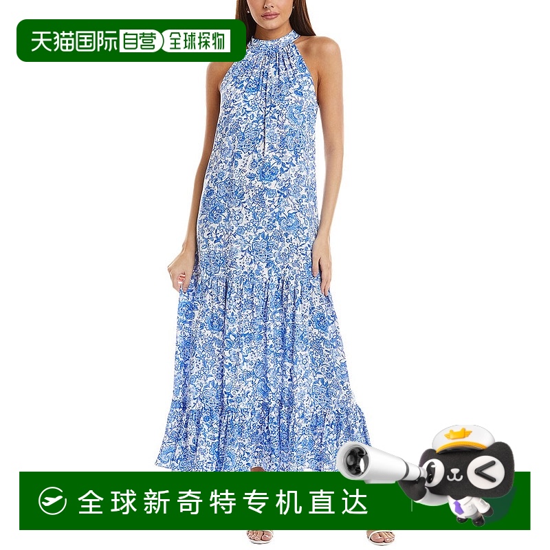 自营Vince Camuto Halter领Midi连衣裙-蓝色 【美国奥莱】直发