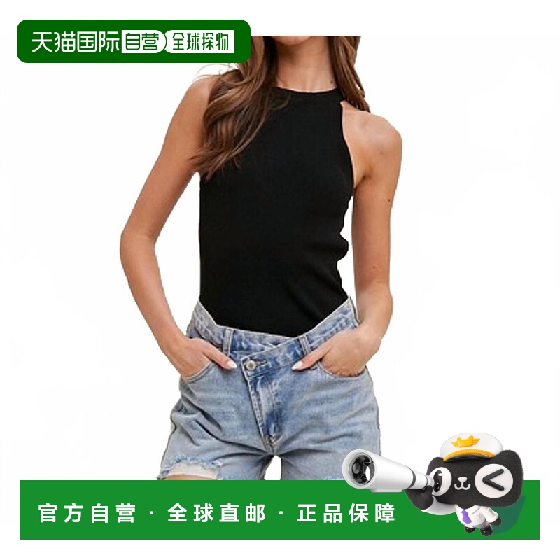 自营wishlistHigh Neck Sweater Tank In Black - black 美国奥莱