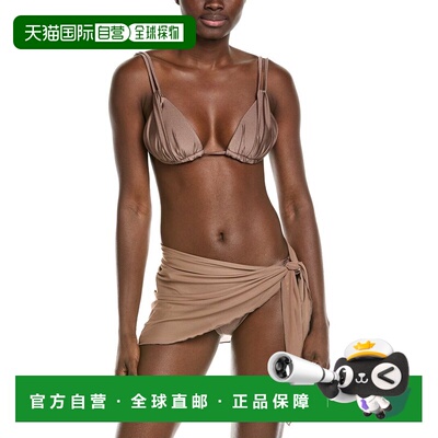 自营Catherine Malandrino 3pc Charms Bikini Set - brown 美国