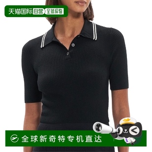 Theory Polo 自营 尖头罗纹羊毛 美国奥莱直发 衫 黑色