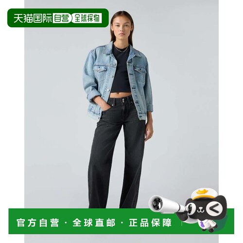 自营Levi's Superlow牛仔裤女式黑色纯棉直筒拉链Fly GBO4018-黑