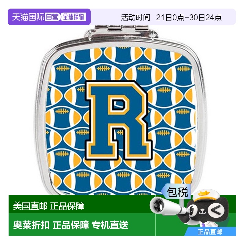 自营Carolines Treasures CJ1077-RSCM字母 R足球蓝色和金色紧&