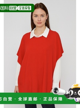 自营in2Cashmere Versatile Pullover Poncho - sizzle red 美国