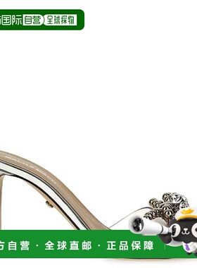 自营Mach & Mach Bow Embellished PVC Sandals - trasp silver