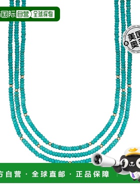 自营 Ross-Simons 绿松石珠 3 股项链配 14 克拉黄金 16 英寸 美