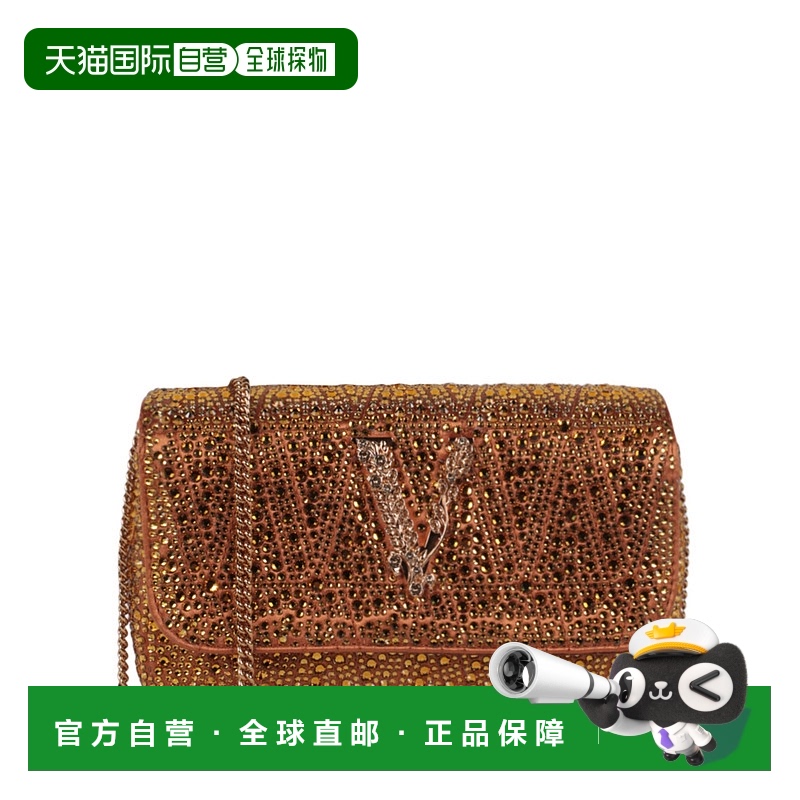 自营versace迷你水晶 Virtus时尚 斜挎包 - 焦糖色 【美国奥莱】