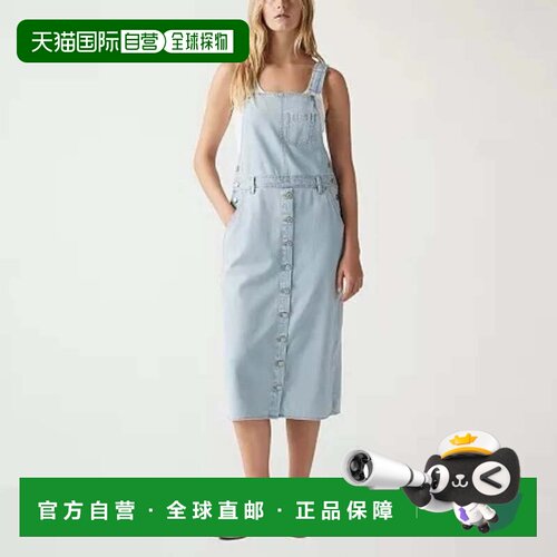 自营Levi's Tico跳线连衣裙女浅蓝色牛仔纯棉纽扣前PALL549-蓝色