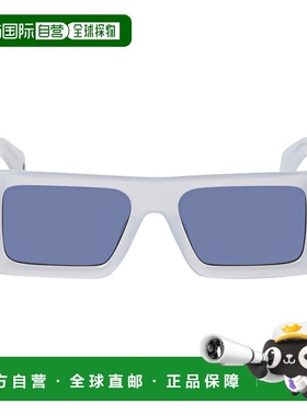 自营 off-white米白色特洛伊长方形太阳镜-灰蓝色 美国奥莱直发