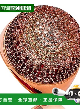 自营 Suzy Levian 玫瑰金色纯银方晶锆石圆顶戒指 - 粉红色 美国