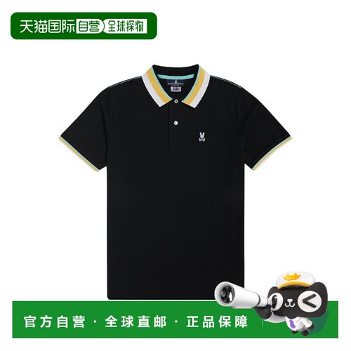 自营 Psycho Bunny Oliver 霓虹尖头 Polo 黑色大码加长衬衫 B9K1