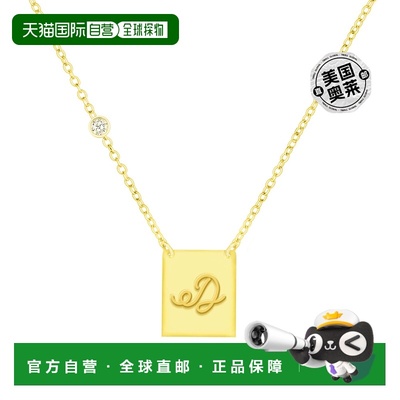 savvy cie jewels18K 镀金纯银项链，镶嵌 CZ - 黄色-d 【美国奥
