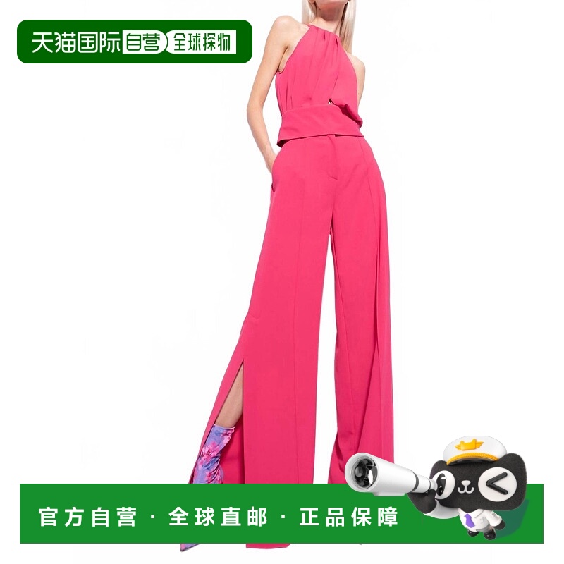 自营pinkoFlowing Crepe Crop Top In Raspberry Red - raspberry