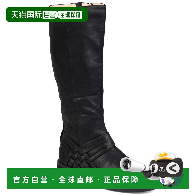 自营 Journee Collection宽款小牛女式梅格靴-黑色 美国奥莱直发
