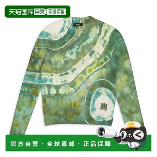 自营amiriGreen Ma Tie Dye Cashmere Crewneck Sweatshirt - gre