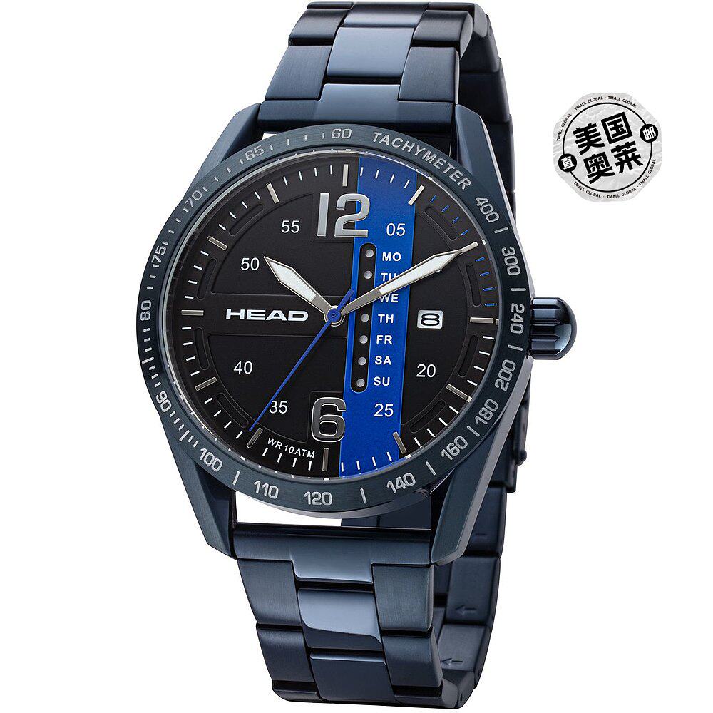 head 男士雅典表 44 毫米石英腕表 - 蓝色 【美国奥莱】直发