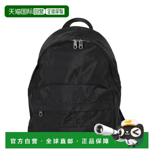 自营a.p.c.Backstage小黑色尼龙拉链背包-黑色 美国奥莱直发